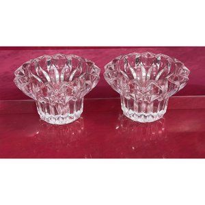 Brand New Old Stock Avon 24% Lead Crystal Candle Stick Holders Set of 2 French